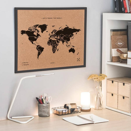 Mapamundi corcho - Woody Map Natural World - Misswood