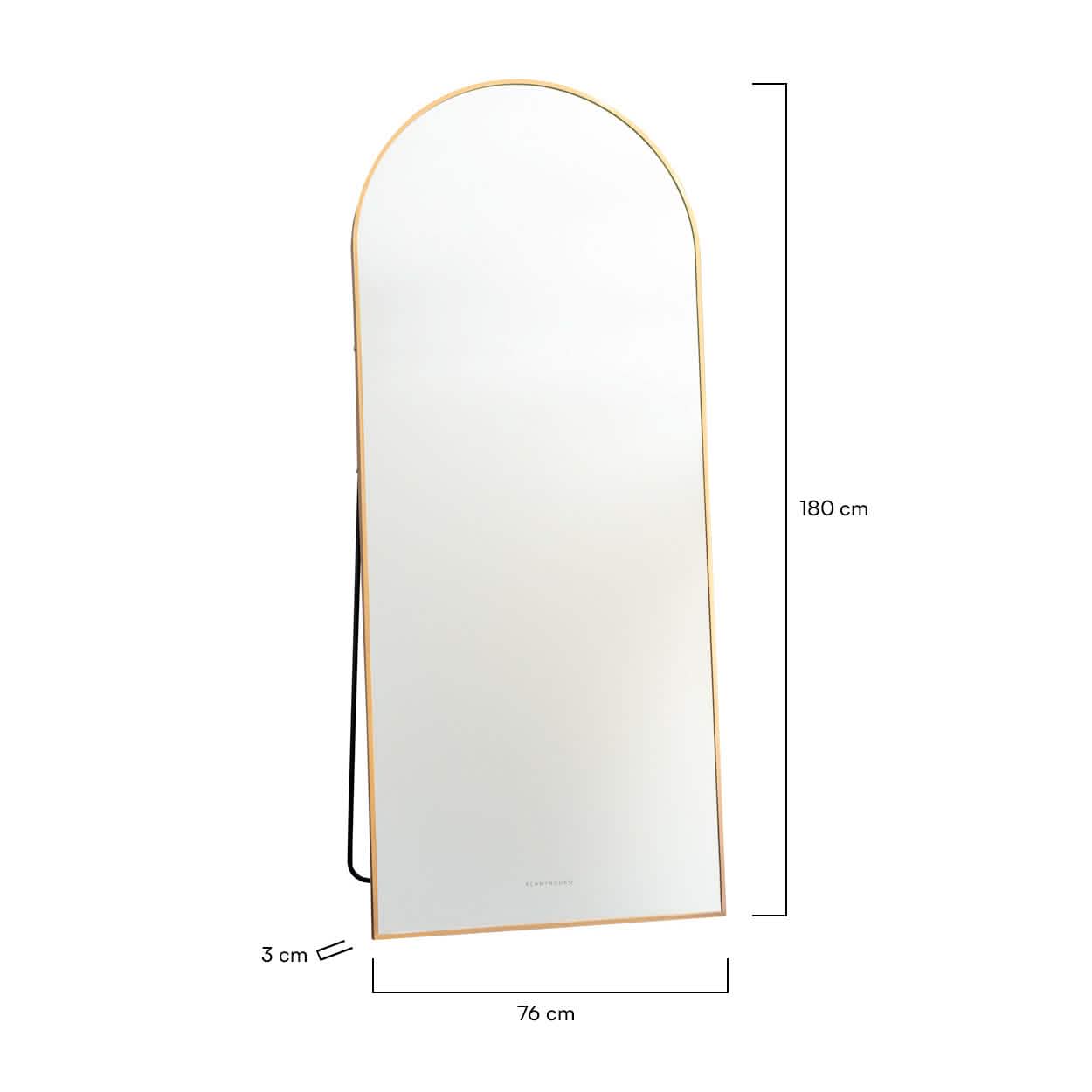 Espejo de Pared en Aluminio - Dorado - Misswood