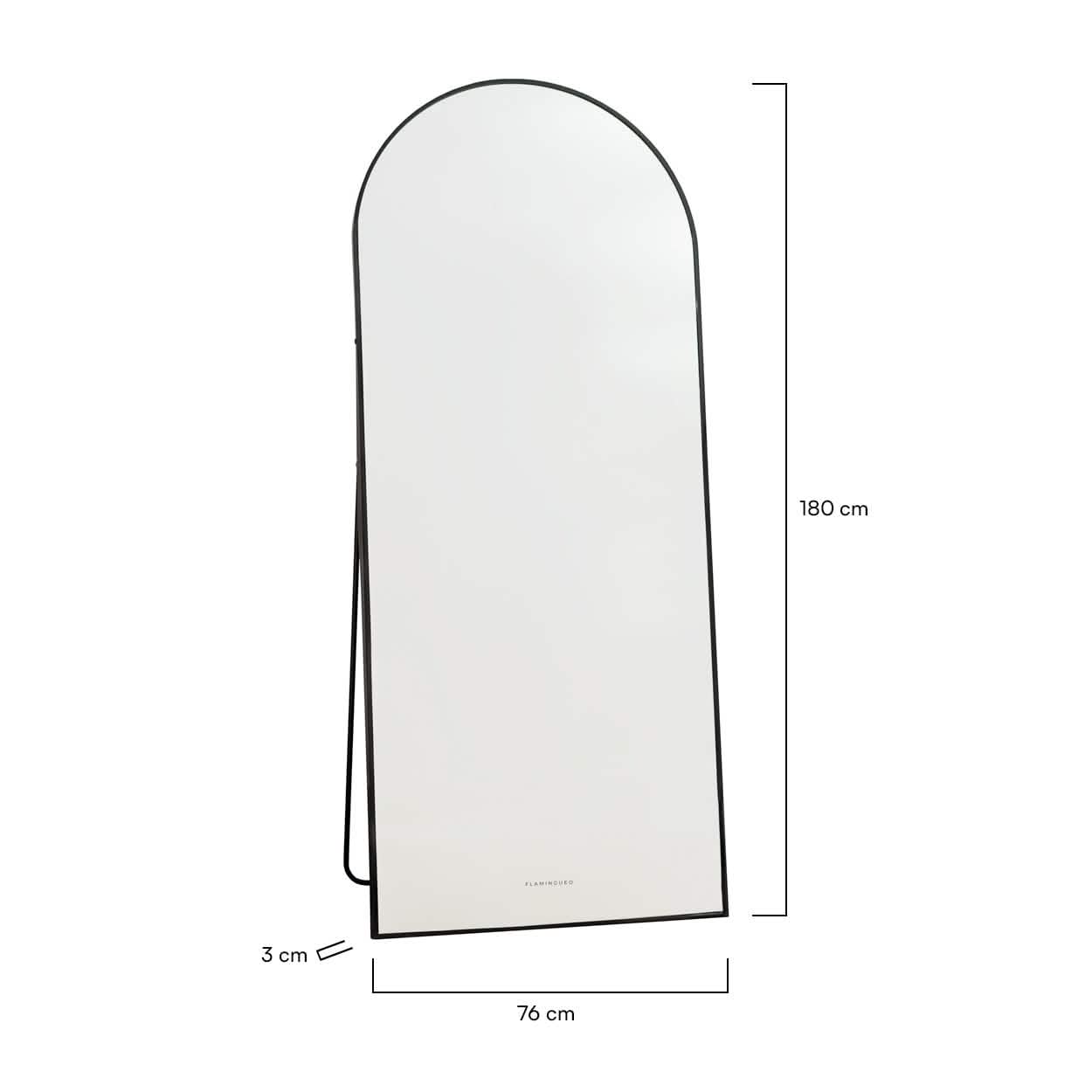 Espejo de Pared en Aluminio - Negro - Misswood