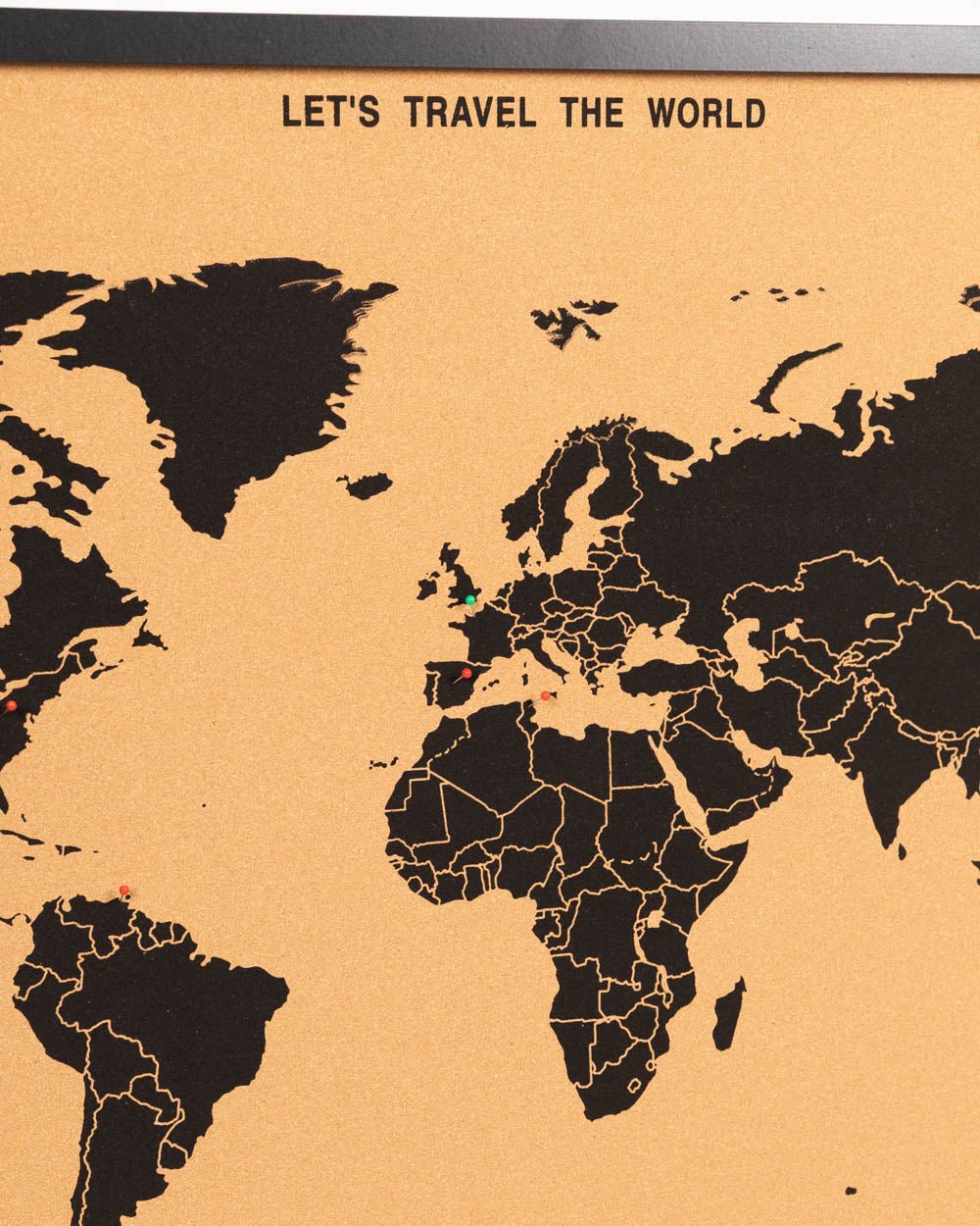 Mapamundi de Corcho Negro – 90x60 cm - Misswood