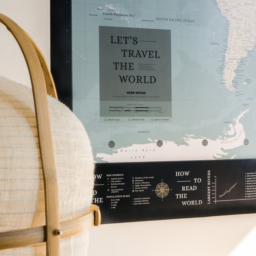 Lámina Mapamundi - Woody Map Poster - Misswood