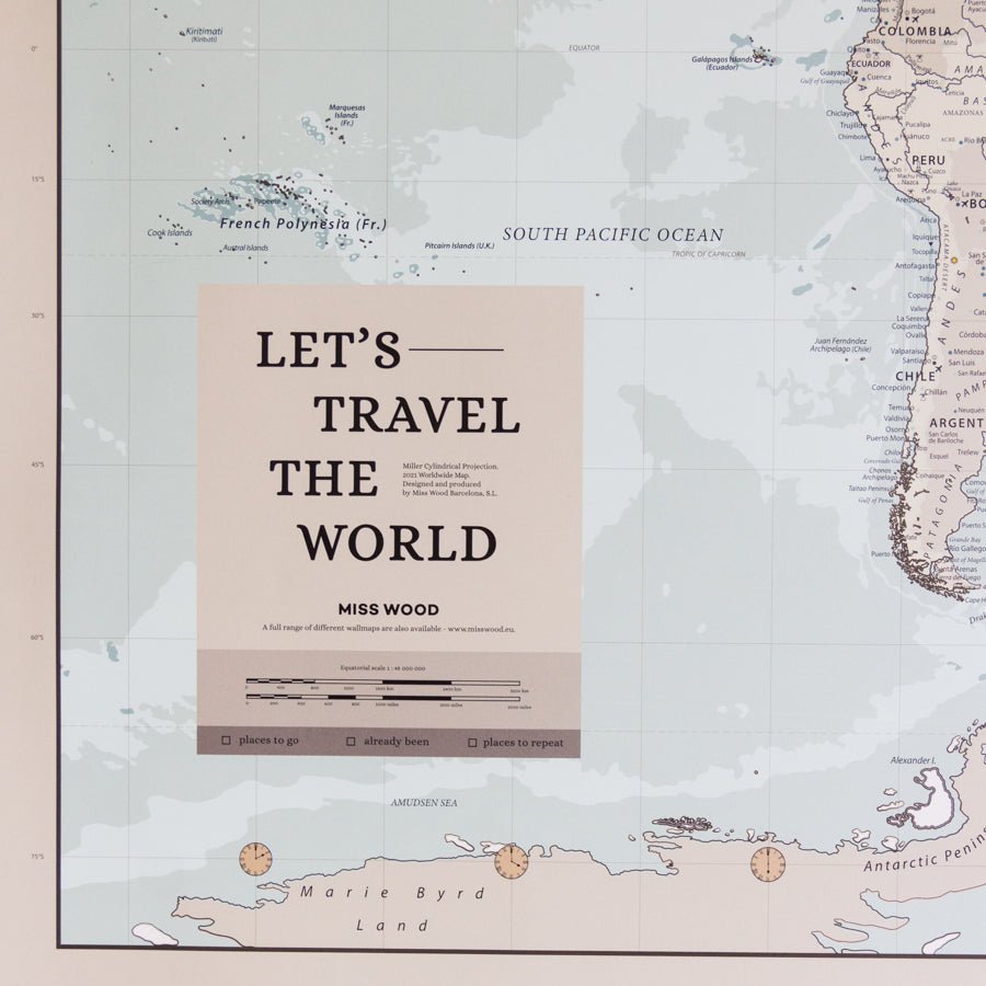 Lámina Mapamundi - Woody Map Poster - Misswood