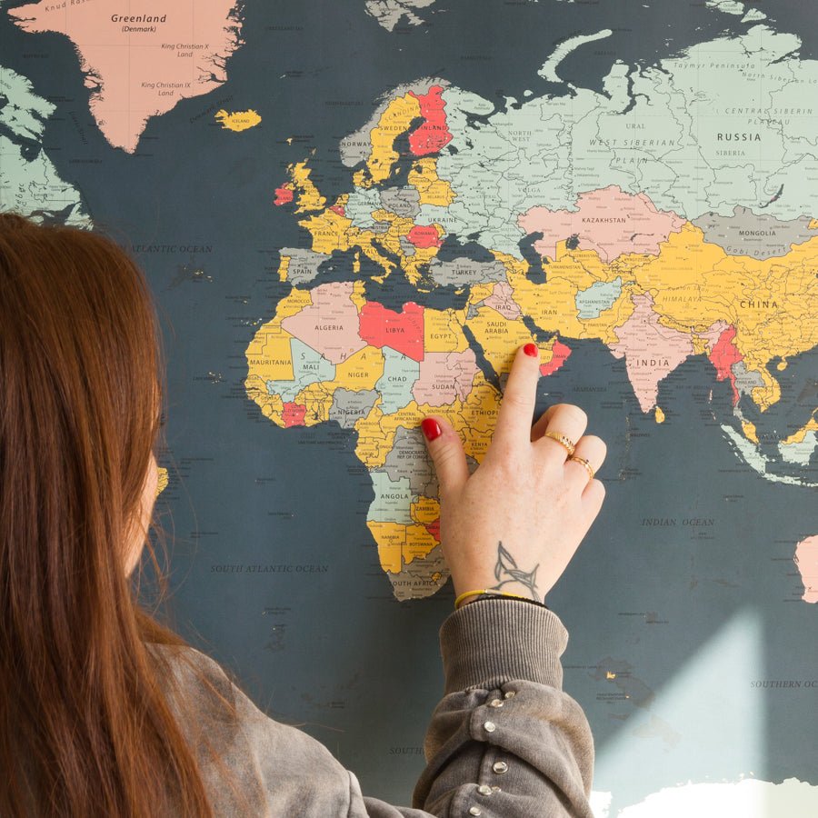 Lámina Mapamundi - Woody Map Poster - Misswood