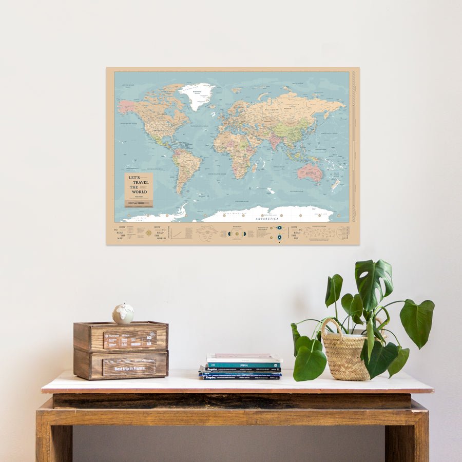 Lámina Mapamundi - Woody Map Poster - Misswood