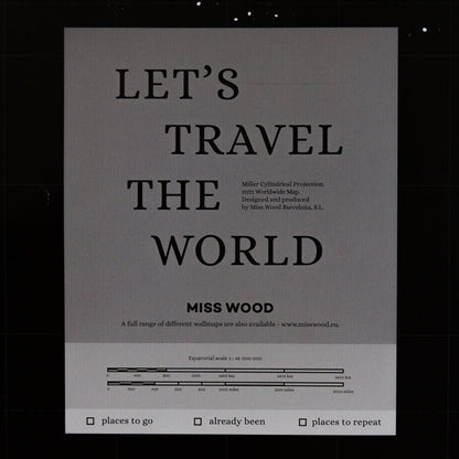 Lámina Mapamundi - Woody Map Poster - Misswood