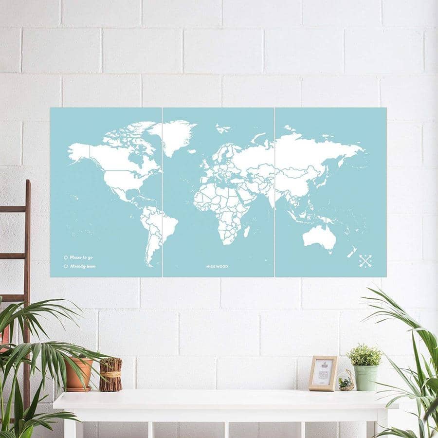 Mapa de corcho - Woody Map Colors Azul - Misswood