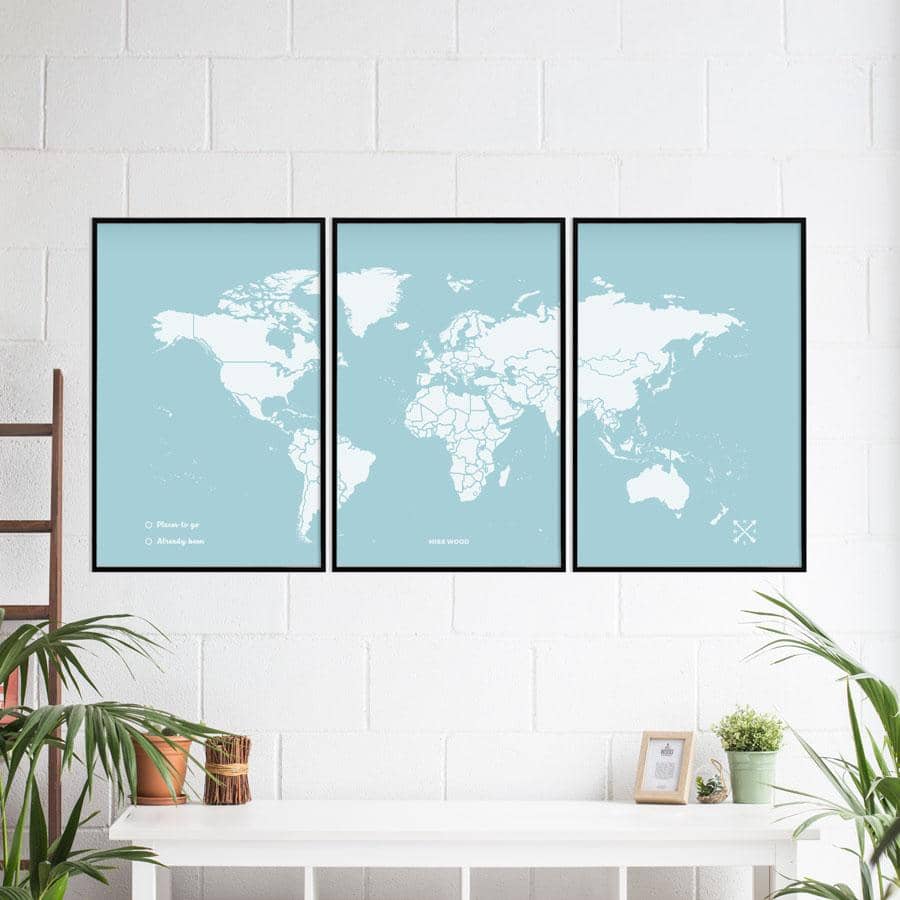 Mapa de corcho - Woody Map Colors Azul - Misswood