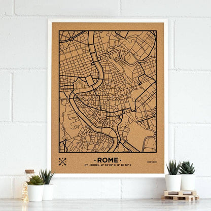 Mapa de corcho - Woody Map Natural Amsterdam - Misswood