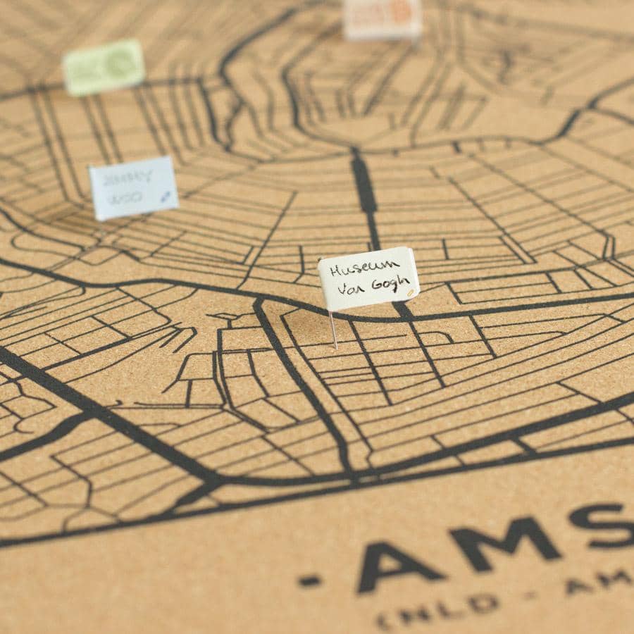 Mapa de corcho - Woody Map Natural Amsterdam - Misswood