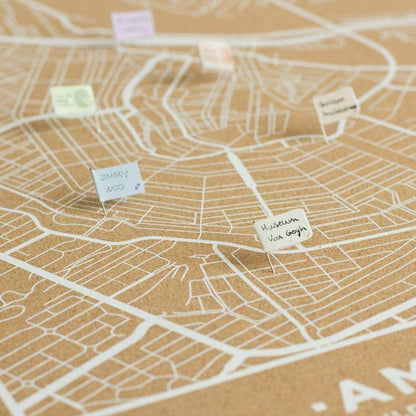 Mapa de corcho - Woody Map Natural Amsterdam - Misswood