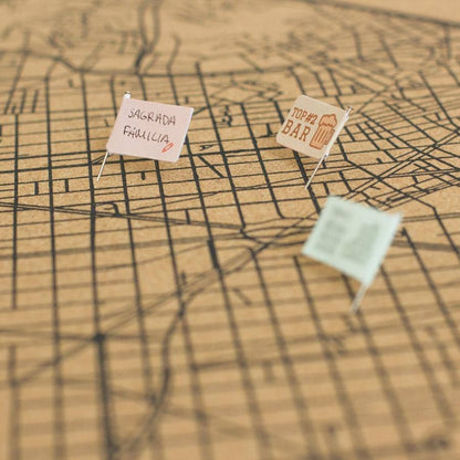 Mapa de corcho - Woody Map Natural Barcelona - Misswood