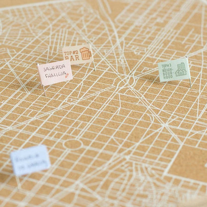 Mapa de corcho - Woody Map Natural Barcelona - Misswood