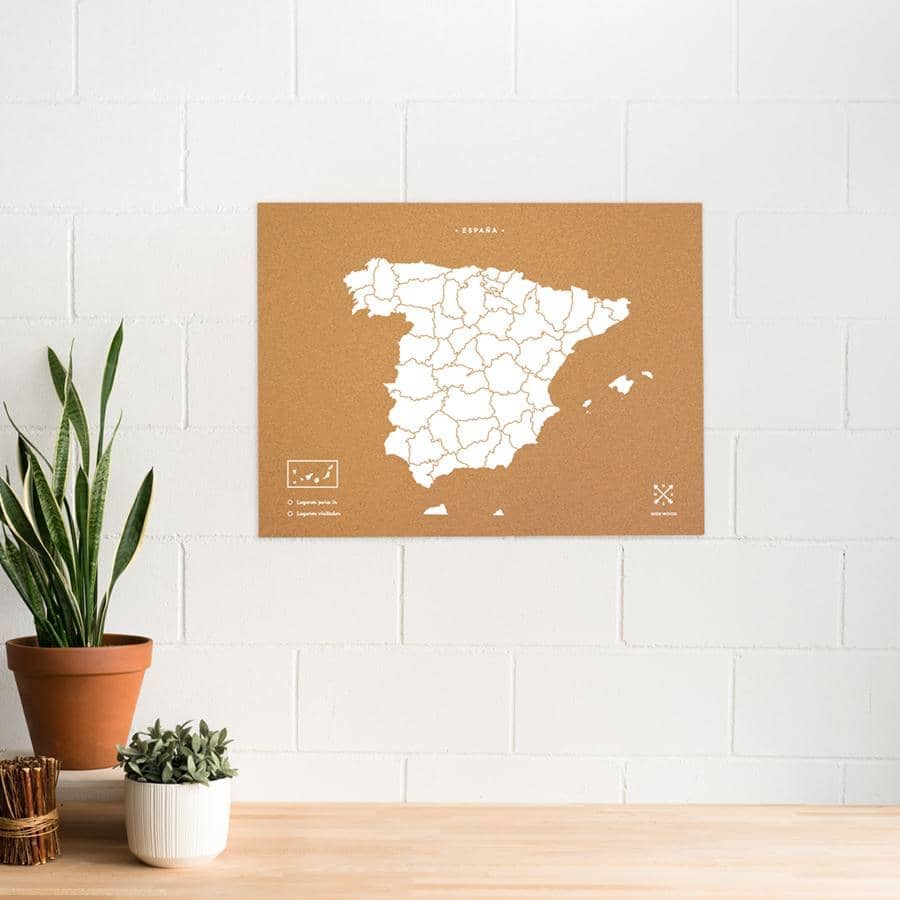 Mapa de corcho - Woody Map Natural España - Misswood