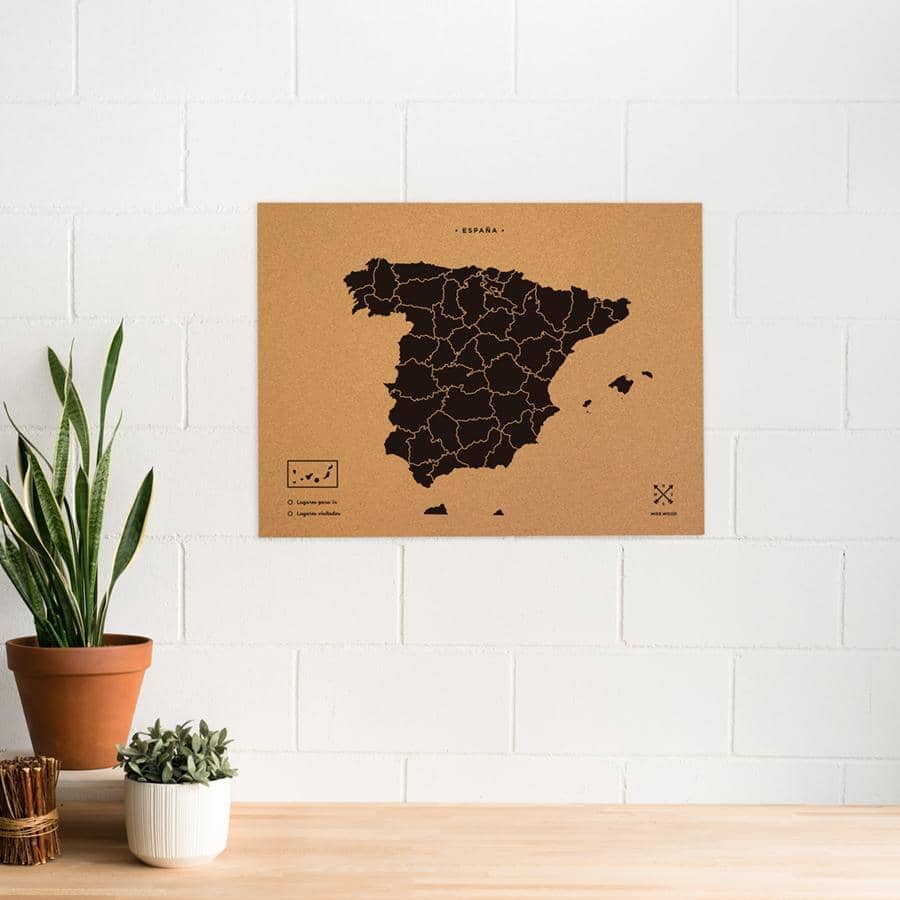 Mapa de corcho - Woody Map Natural España - Misswood