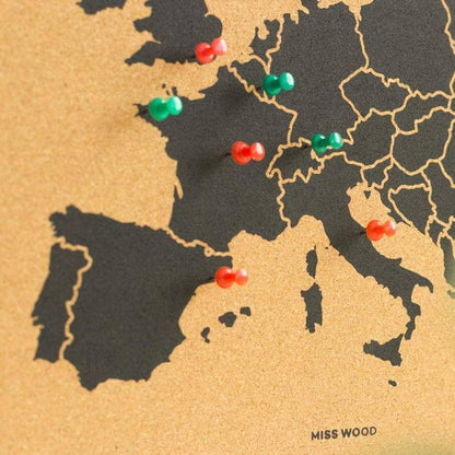 Mapa de corcho - Woody Map Natural Europa - Misswood