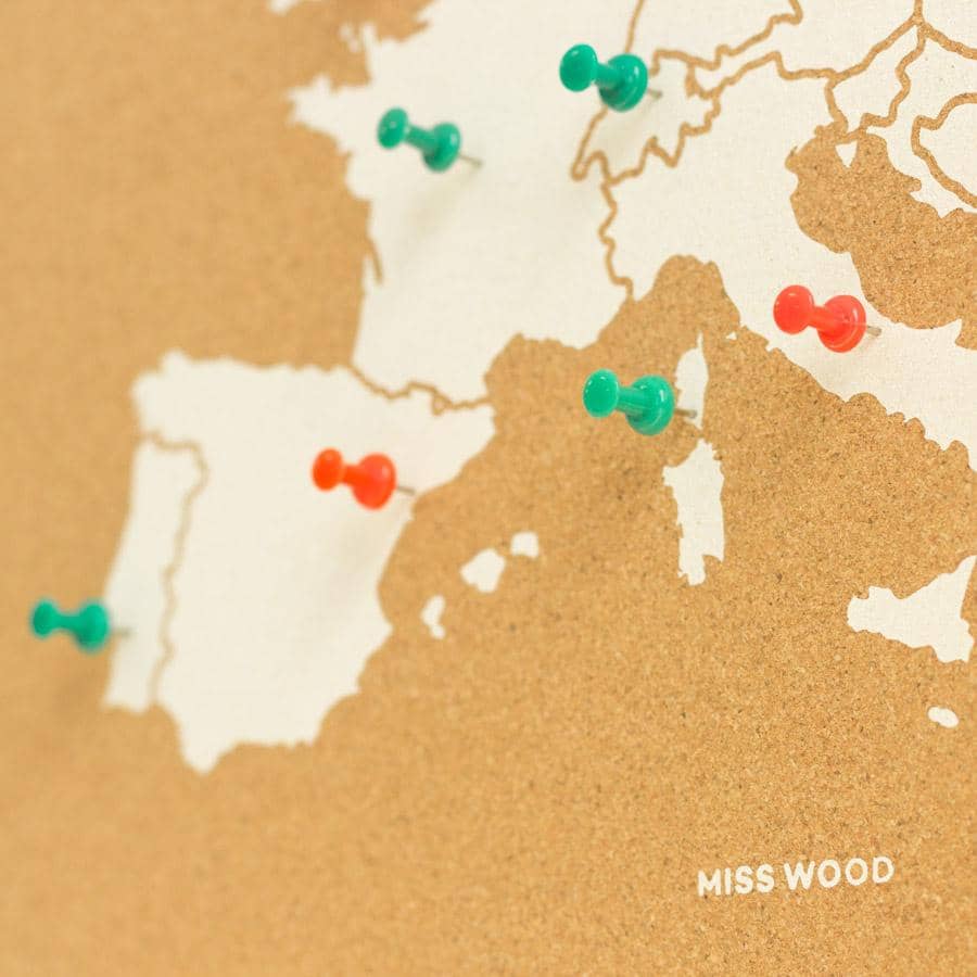 Mapa de corcho - Woody Map Natural Europa - Misswood
