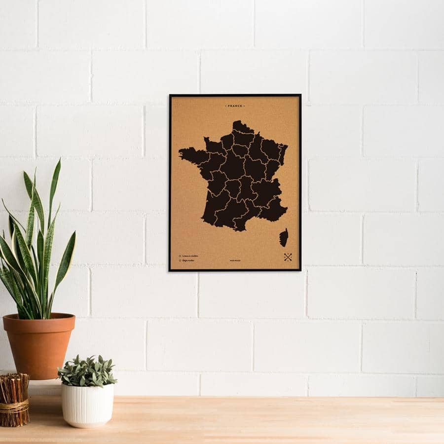 Mapa de corcho - Woody Map Natural Francia - Misswood