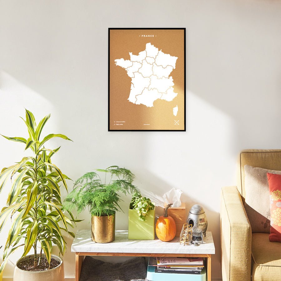 Mapa de corcho - Woody Map Natural Francia - Misswood