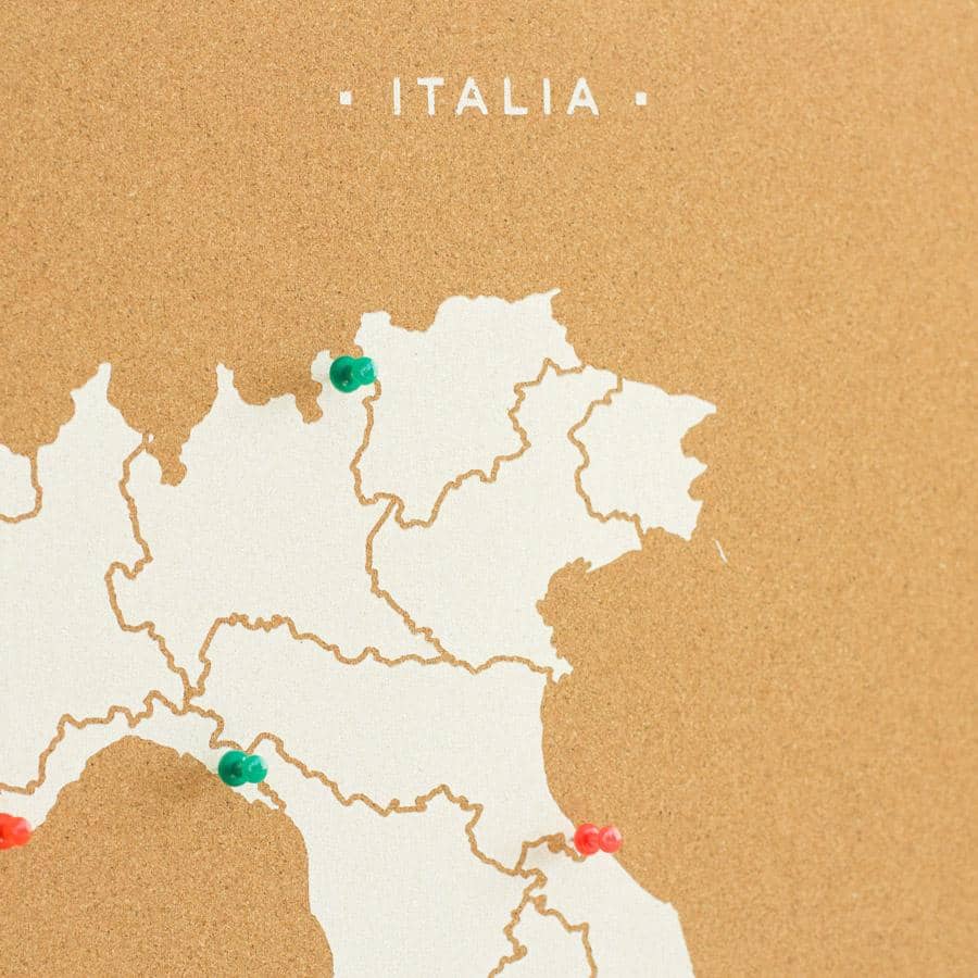 Mapa de corcho - Woody Map Natural Italia - Misswood
