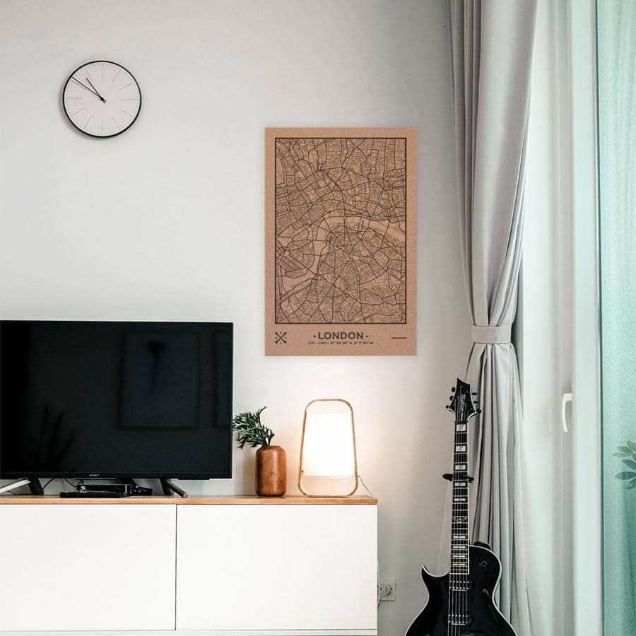 Mapa de corcho - Woody Map Natural Londres - Misswood