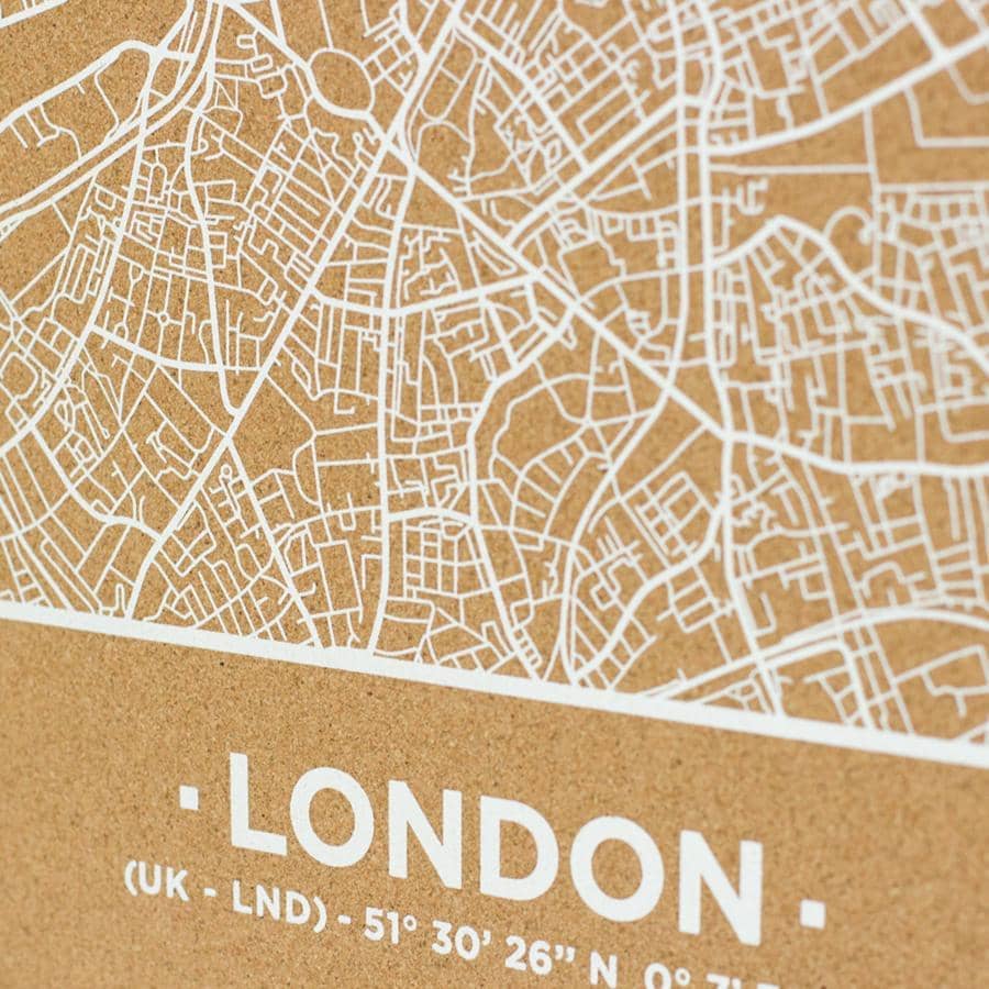 Mapa de corcho - Woody Map Natural Londres - Misswood
