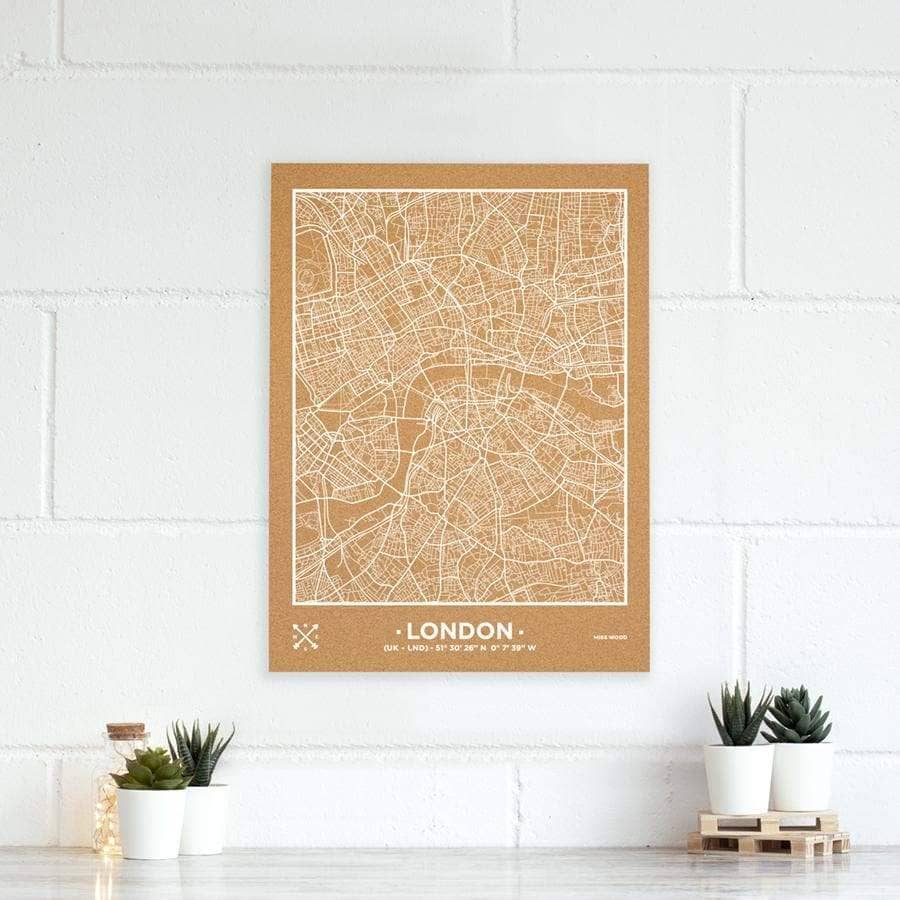 Mapa de corcho - Woody Map Natural Londres - Misswood