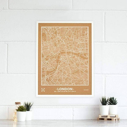 Mapa de corcho - Woody Map Natural Londres - Misswood