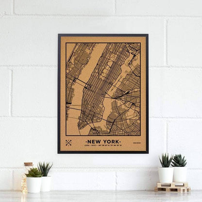 Mapa de corcho - Woody Map Natural Nueva York - Misswood