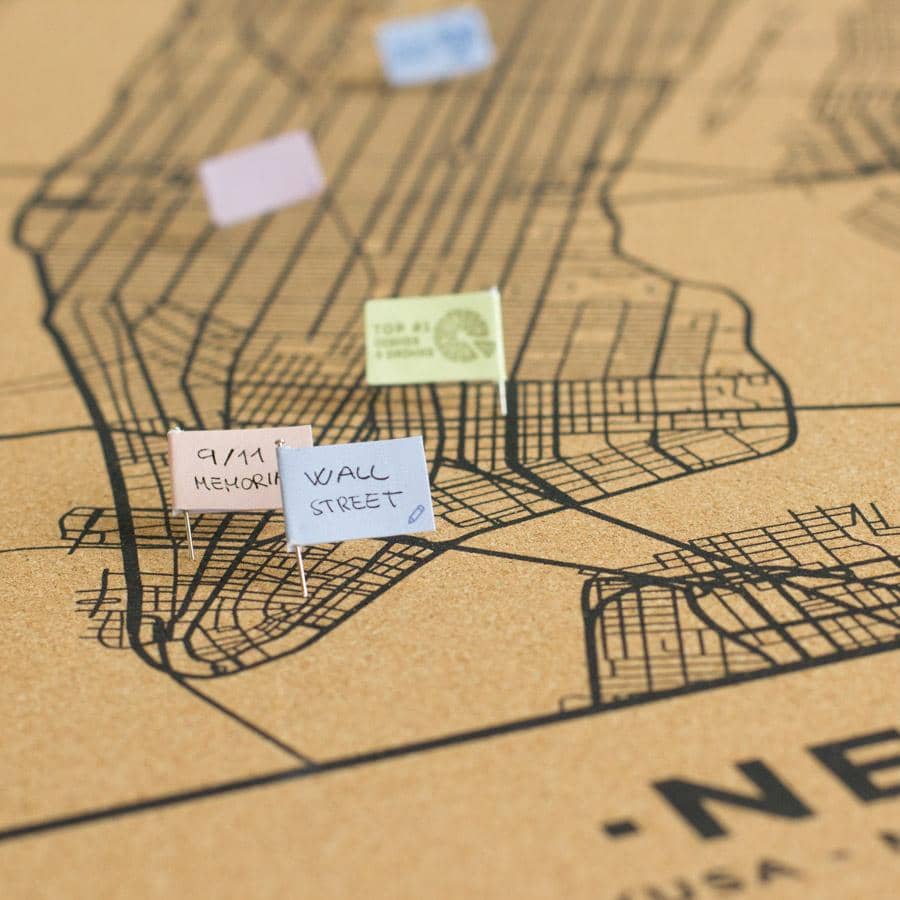 Mapa de corcho - Woody Map Natural Nueva York - Misswood