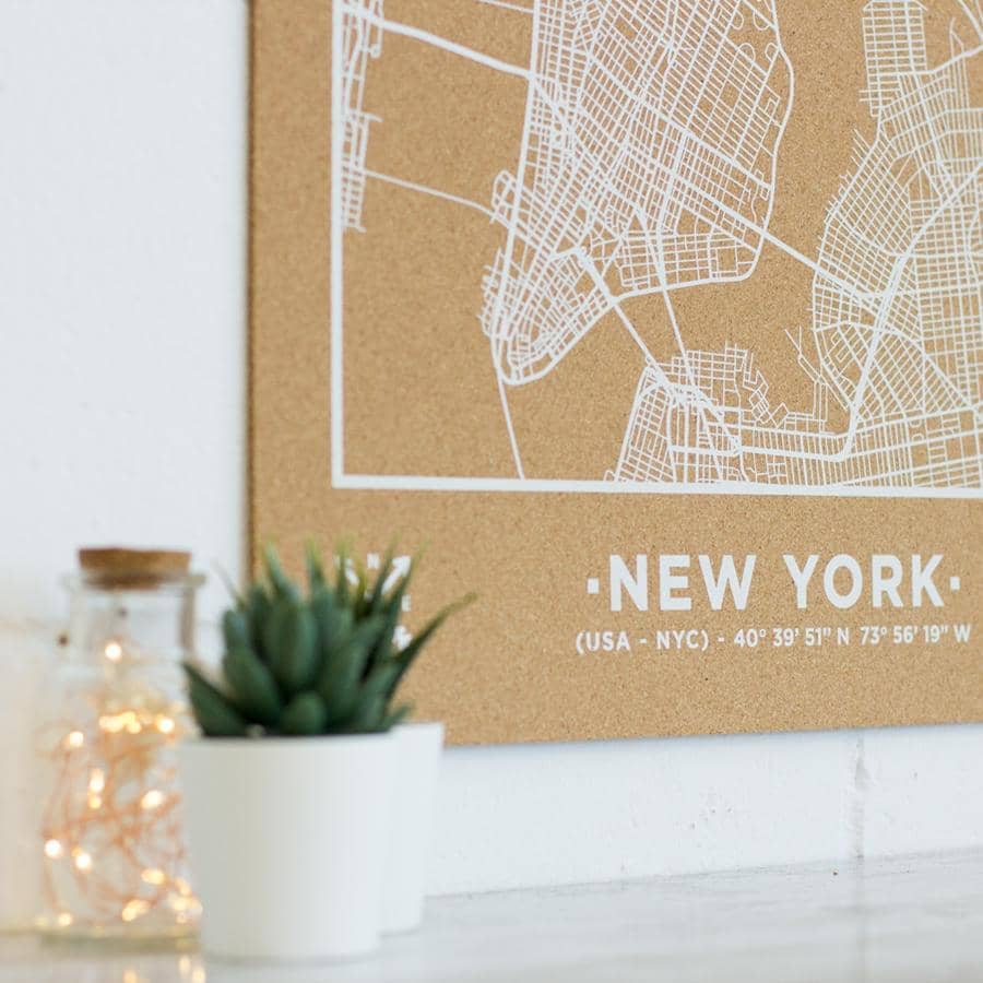 Mapa de corcho - Woody Map Natural Nueva York - Misswood