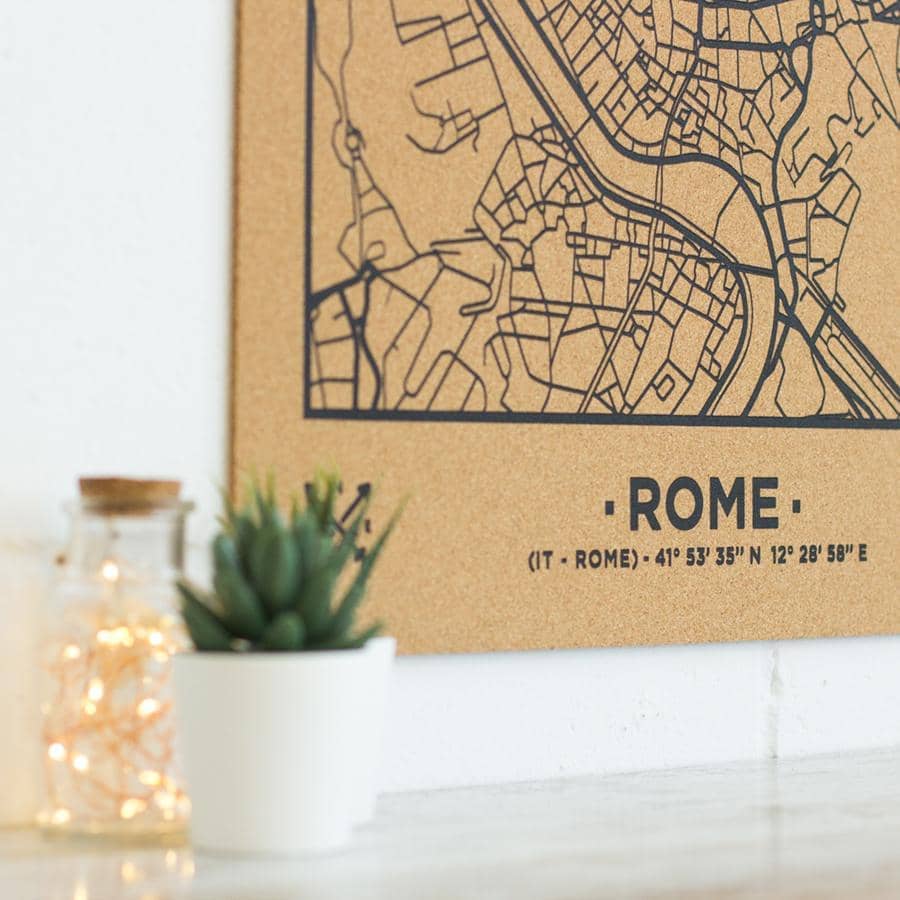 Mapa de corcho - Woody Map Natural Roma - Misswood
