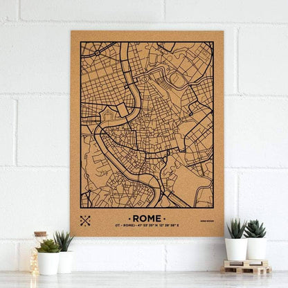 Mapa de corcho - Woody Map Natural Roma - Misswood