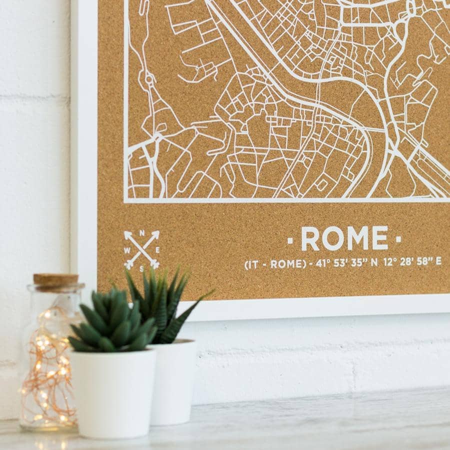 Mapa de corcho - Woody Map Natural Roma - Misswood