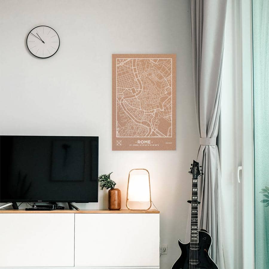 Mapa de corcho - Woody Map Natural Roma - Misswood