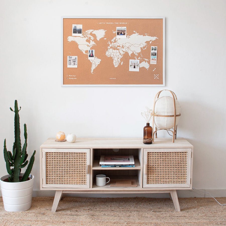 Mapamundi corcho - Woody Map Natural World - Misswood