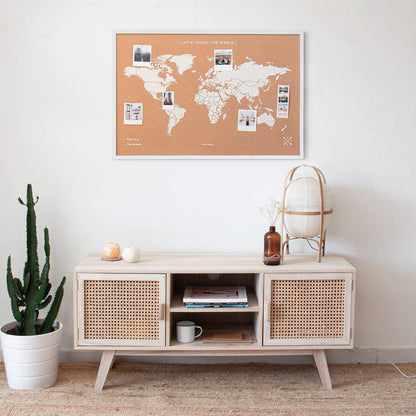 Mapamundi corcho - Woody Map Natural World - Misswood