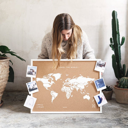 Mapamundi corcho - Woody Map Natural World - Misswood